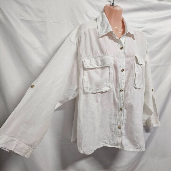 Free People We The Free Made For Sun Linen Shirt Women Size M Almost White - Picture 9 of 15